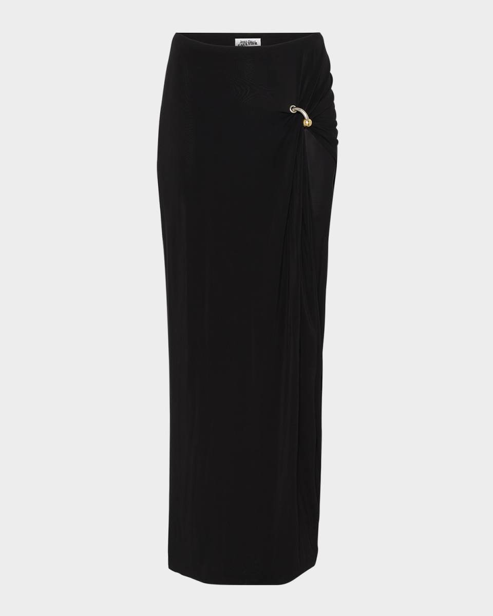 Draped Piercing Maxi Skirt